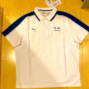 BMW Puma White and Blue Motorsport Polo Shirt (NEW)